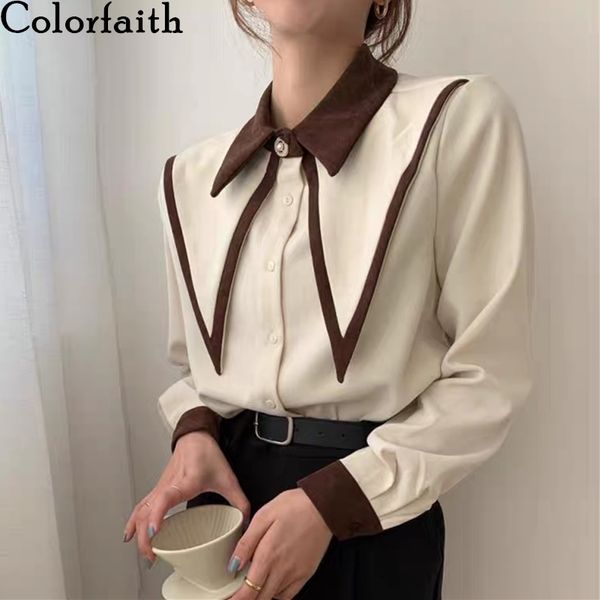 colorfaith new women spring summer blouses shirts korean style single breasted vintage oversize wild office lady bl2826 210413, White
colorfaith new women spring summer blouses shirts korean style single breasted vintage oversize wild office lady bl2826 210413, White