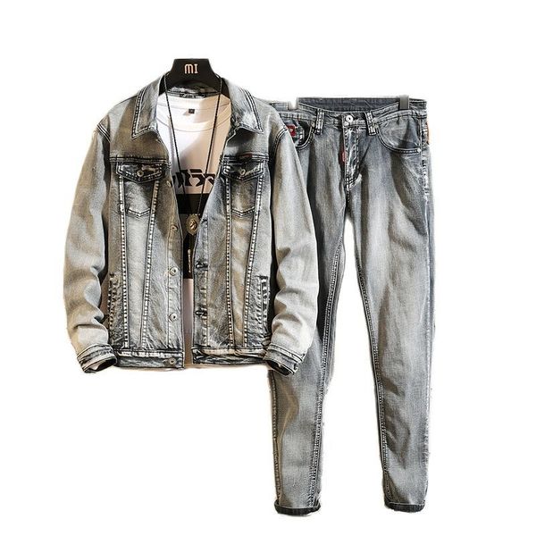 men's tracksuits jacket, jean male jeans long sleeves, sleek breathable pants, button decoration, solid color correspondence gmwx, Gray
men's tracksuits jacket, jean male jeans long sleeves, sleek breathable pants, button decoration, solid color correspondence gmwx, Gray