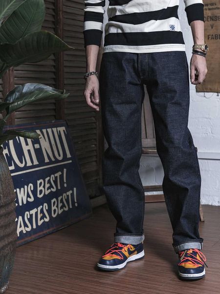 men's jeans 15oz stock non denim selvedge regular fit straight rigid version, Blue
men's jeans 15oz stock non denim selvedge regular fit straight rigid version, Blue