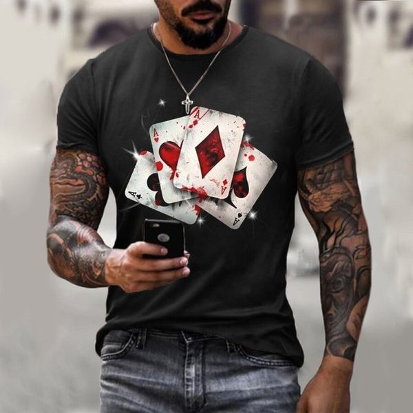 Poker printing men's 3D printing T-shirt visual impact party top punk gothic round neck high quality American muscle short sleeves, White;black
Poker printing men's 3D printing T-shirt visual impact party top punk gothic round neck high quality American muscle short sleeves, White;black