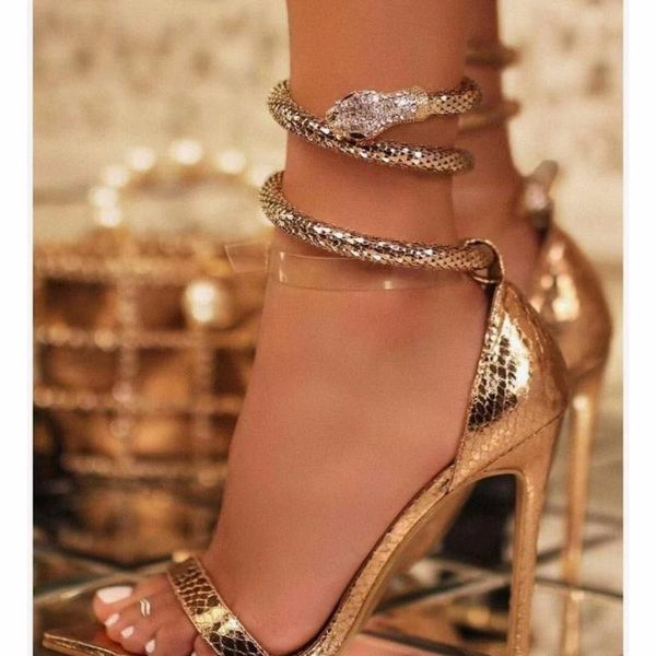 sandals narrow band zapaotos mujer fashion women thin high metal gold snake ankle strap summer gladiator, Black
sandals narrow band zapaotos mujer fashion women thin high metal gold snake ankle strap summer gladiator, Black