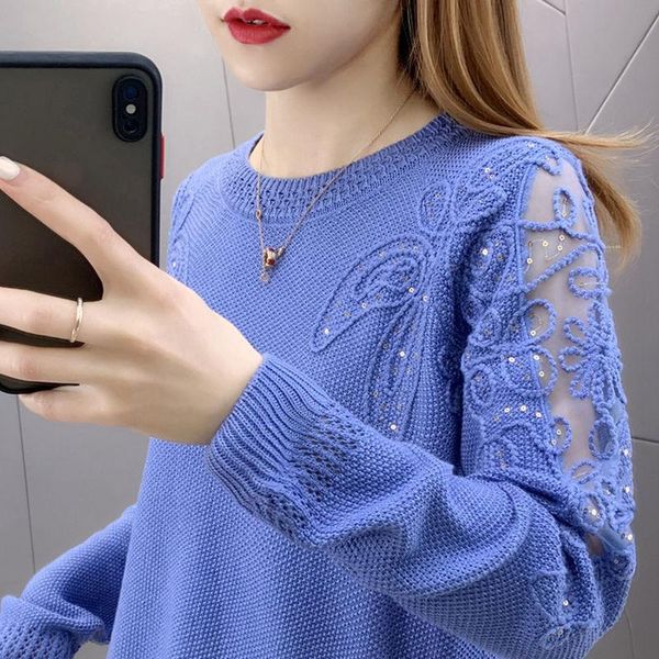 women's sweaters hollow lace knit female during the spring and autumn 2021 han edition of loose long-sleeved western st, White;black
women's sweaters hollow lace knit female during the spring and autumn 2021 han edition of loose long-sleeved western st, White;black