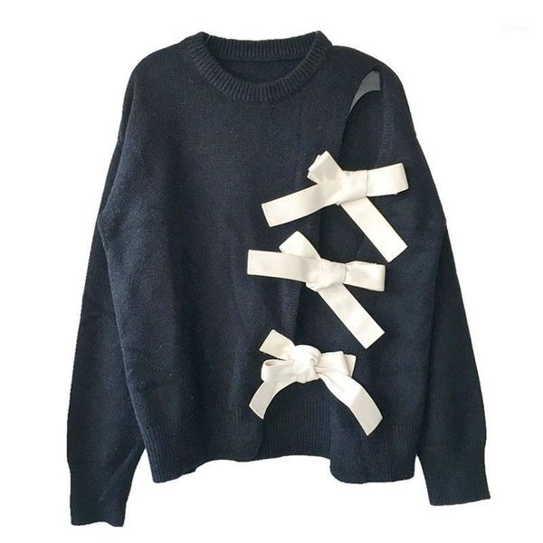 women's sweaters seebeautiful lace up bow-knot knitted sweater pullovers o neck long sleeve fashion 2021 autumn winter women m369, White;black
women's sweaters seebeautiful lace up bow-knot knitted sweater pullovers o neck long sleeve fashion 2021 autumn winter women m369, White;black