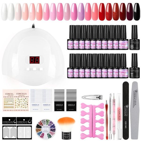 nail art kits coscelia 20pcs gel polish kit full manicure set with 18leds uv led lamp dryer soak off varnish for tools
nail art kits coscelia 20pcs gel polish kit full manicure set with 18leds uv led lamp dryer soak off varnish for tools