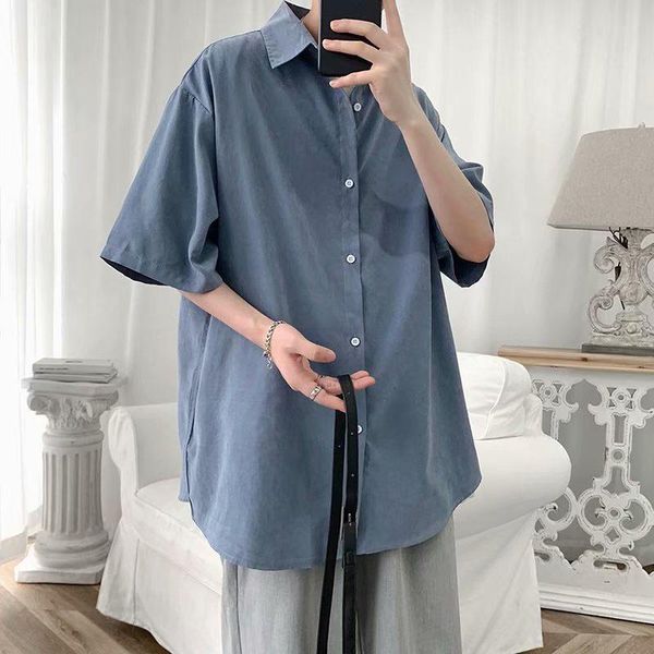 men's casual shirts summer loose short sleeve shirt korean solid color 5 / student fashionable and handsome inch coat, White;black
men's casual shirts summer loose short sleeve shirt korean solid color 5 / student fashionable and handsome inch coat, White;black