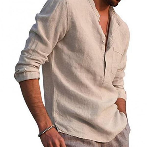 men's casual shirts men spring autumn male clothing solid color v neck long sleeve button pocket cotton linen shirt, White;black
men's casual shirts men spring autumn male clothing solid color v neck long sleeve button pocket cotton linen shirt, White;black