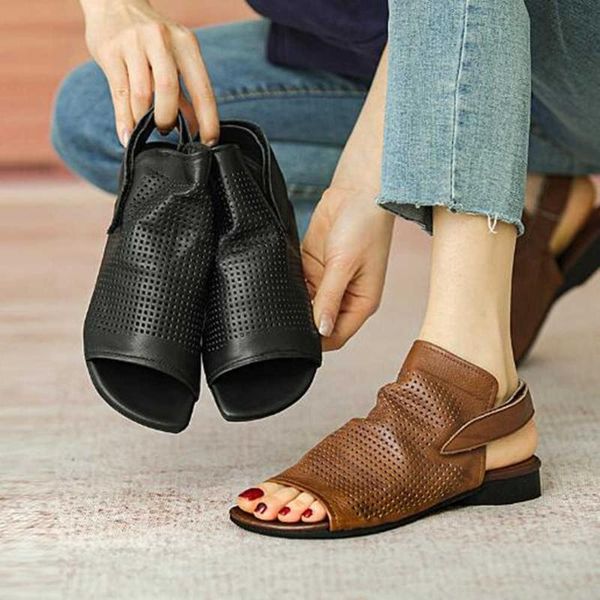 dress shoes retro leather ladies sandals summer open-toe flat-heel roman soft sole cowhide hollow women's boutique, Black
dress shoes retro leather ladies sandals summer open-toe flat-heel roman soft sole cowhide hollow women's boutique, Black
