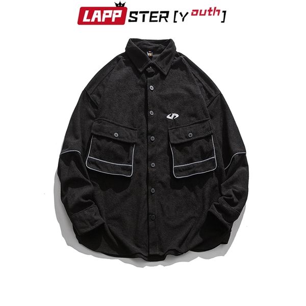men harajuku pockets shirts long sleeve man black desginer streetwear hip hop chammy vintage clothing 210420, White;black
men harajuku pockets shirts long sleeve man black desginer streetwear hip hop chammy vintage clothing 210420, White;black