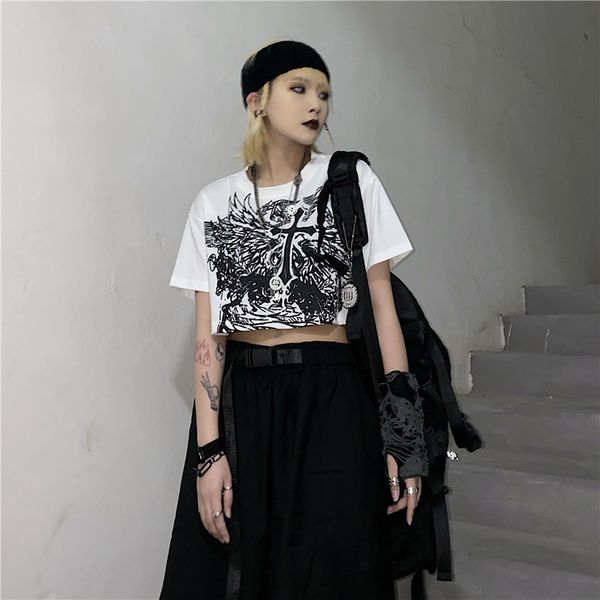 dark harajuku women short goth t-shirt 2021 summer lady cool cross fashion print o neck gothic tshirt basic black white gray top
dark harajuku women short goth t-shirt 2021 summer lady cool cross fashion print o neck gothic tshirt basic black white gray top