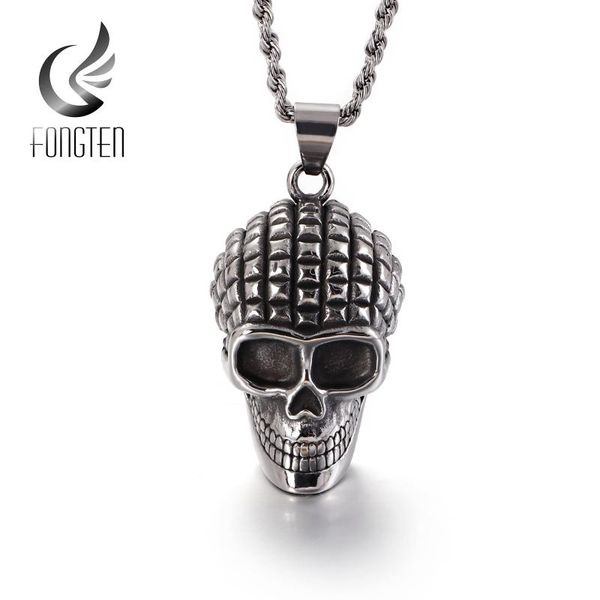 pendant necklaces fongten skull mens hip hop necklace stainless steel skeleton gothic style chain charm jewelry, Silver
pendant necklaces fongten skull mens hip hop necklace stainless steel skeleton gothic style chain charm jewelry, Silver