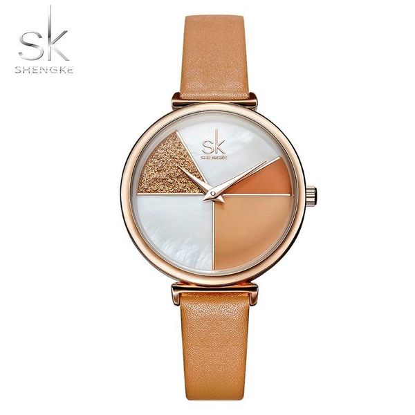 wristwatches watch women shell dial leather ladies shengke japanese quartz movement ultra slim buckle strap montre femme, Slivery;brown
wristwatches watch women shell dial leather ladies shengke japanese quartz movement ultra slim buckle strap montre femme, Slivery;brown