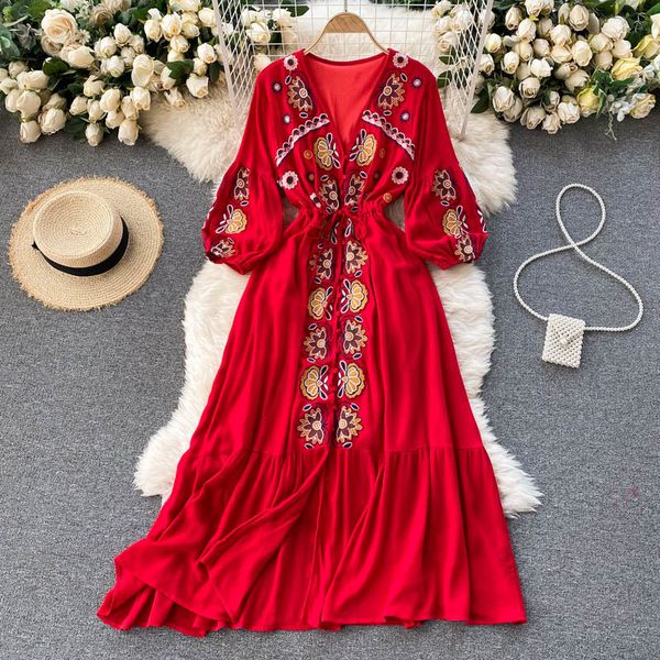 singreiny women retro embroidery dress korean v neck puff sleeve button a-line dresses spring fashion boho vacation midi dress 210419, Black;gray
singreiny women retro embroidery dress korean v neck puff sleeve button a-line dresses spring fashion boho vacation midi dress 210419, Black;gray