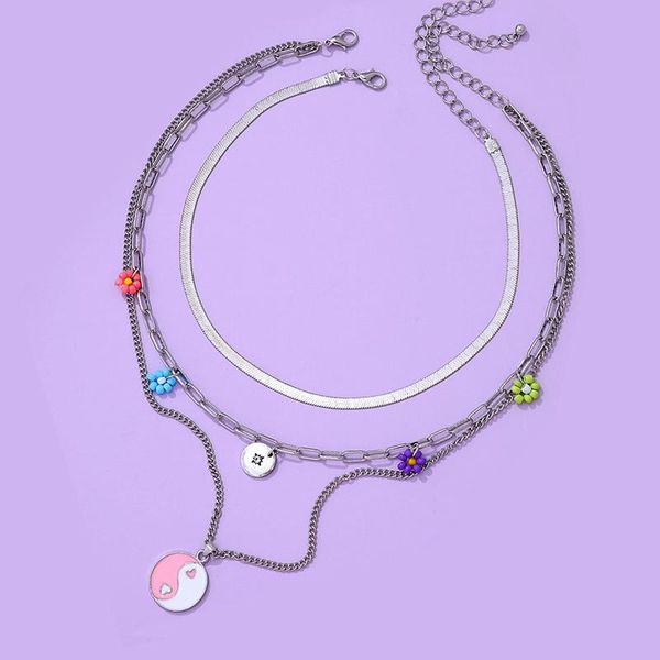 pendant necklaces y2k jewelry 3pc star flower yin yang necklace for women fashion punk goth snake bone chain charm 90s aesthetic gift, Silver
pendant necklaces y2k jewelry 3pc star flower yin yang necklace for women fashion punk goth snake bone chain charm 90s aesthetic gift, Silver