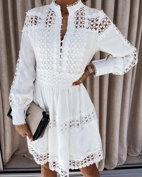 casual dresses rmsfe 2021 women's long sleeve round neck single breasted fashion temperament elegant hollow pattern stitched shirt dres, Black;gray
casual dresses rmsfe 2021 women's long sleeve round neck single breasted fashion temperament elegant hollow pattern stitched shirt dres, Black;gray