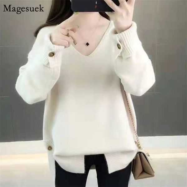 autumn winter cashmere sweater women v-neck loose korean casual christmas jumper plus size sweaters and pullovers 11843 210512, White;black
autumn winter cashmere sweater women v-neck loose korean casual christmas jumper plus size sweaters and pullovers 11843 210512, White;black