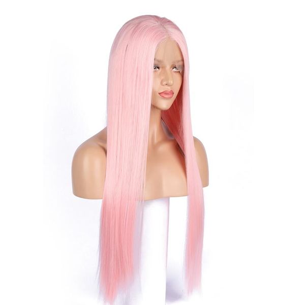 synthetic wigs 180% density 26 inch long pink silky straight lace front wig for black women babyhair preplucked daily cosplay 
synthetic wigs 180% density 26 inch long pink silky straight lace front wig for black women babyhair preplucked daily cosplay