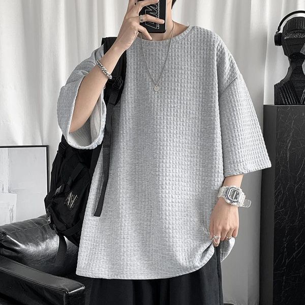 o-neck solid color plaid t-shirt men korean fashion loose casual harajuku streetwear retro short-sleeved men's t-shirts, White;black
o-neck solid color plaid t-shirt men korean fashion loose casual harajuku streetwear retro short-sleeved men's t-shirts, White;black