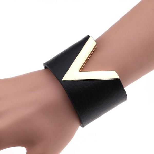 charm bracelets pu leather punk harajuku black wristband bar goth v shape bracelet 2 rows can be adjusted jewelry accessories gifts, Golden;silver
charm bracelets pu leather punk harajuku black wristband bar goth v shape bracelet 2 rows can be adjusted jewelry accessories gifts, Golden;silver