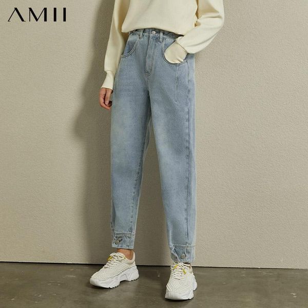 amii minimalism winter causal women's jeans fashion cotton high waist straight ligh blue pants 12040685
amii minimalism winter causal women's jeans fashion cotton high waist straight ligh blue pants 12040685