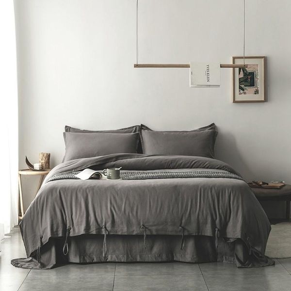 bedding sets solid gray brown 55%cotton 45%linen duvet cover with ropes 4/6pcs soft good drape silky comforter bed sheet pillowcases
bedding sets solid gray brown 55%cotton 45%linen duvet cover with ropes 4/6pcs soft good drape silky comforter bed sheet pillowcases