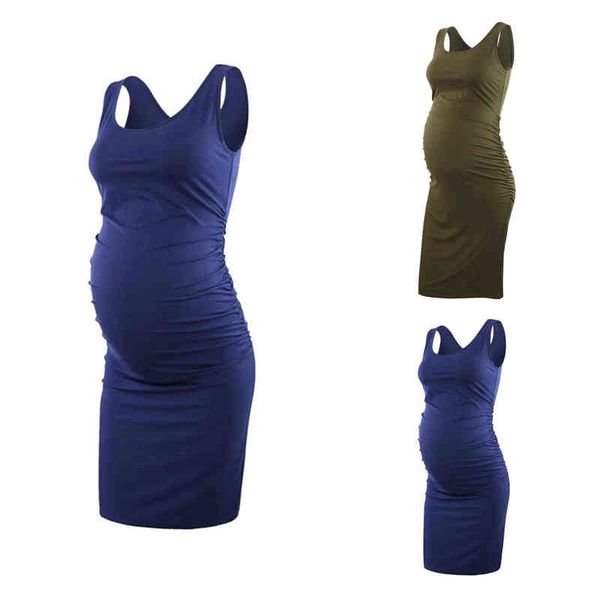 women's ruched maternity dress mama causual o-neck summer dress sleeveless wrap dresses vestidos clothes for pregnant 2021 g220309, White
women's ruched maternity dress mama causual o-neck summer dress sleeveless wrap dresses vestidos clothes for pregnant 2021 g220309, White