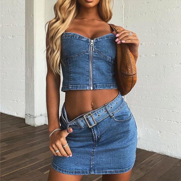 summer blue denim two pieces womens tracksuits skirt set streetwear low cut straps bustier crop mini bodycon skirts club, Gray
summer blue denim two pieces womens tracksuits skirt set streetwear low cut straps bustier crop mini bodycon skirts club, Gray