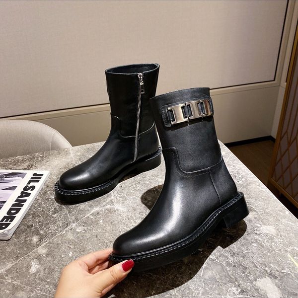 platform short boots women autumn winter genuine leather boots metal decoration zipper designer shoes botas de mujer size 35-41, Black
platform short boots women autumn winter genuine leather boots metal decoration zipper designer shoes botas de mujer size 35-41, Black