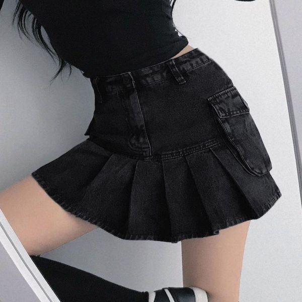 skirts high waist jean mall goth y2k aesthetics black denim pleated with big pockets punk e-girl outfits bodycon
skirts high waist jean mall goth y2k aesthetics black denim pleated with big pockets punk e-girl outfits bodycon