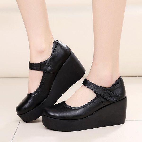 quality shoes women's genuine leather platform high heels lady casual wedges comfortable female work shoes34-42 dress, Black
quality shoes women's genuine leather platform high heels lady casual wedges comfortable female work shoes34-42 dress, Black