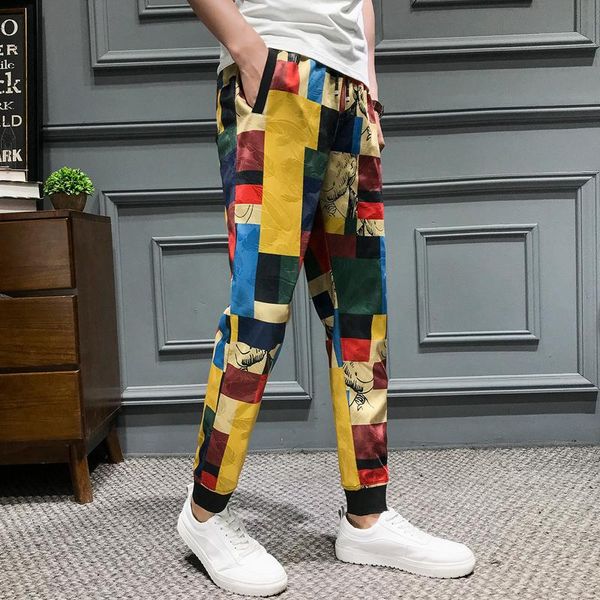 men's pants color matching lattice print men harem fashion 2021 summer autumn casual joggers pantalon hombre trousers, Black
men's pants color matching lattice print men harem fashion 2021 summer autumn casual joggers pantalon hombre trousers, Black