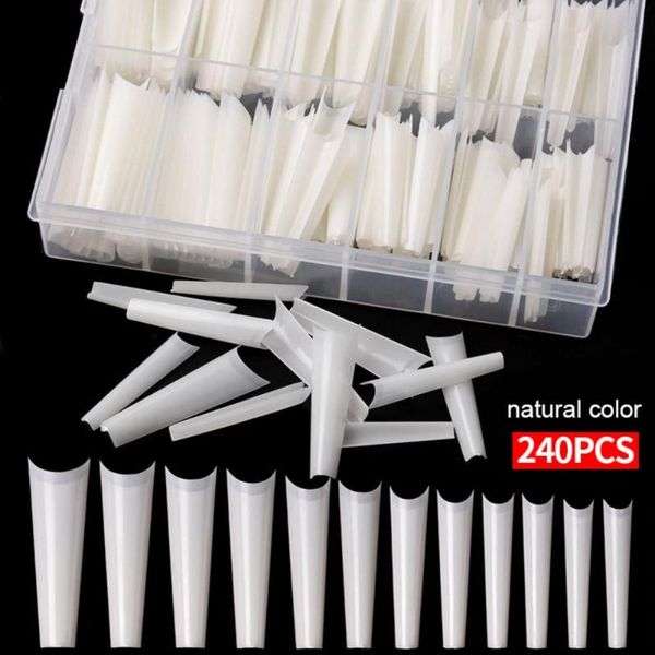 false nails 240pcs clear coffin nail tips acrylic half cover with box for salons 12 sizes, Red;gold
false nails 240pcs clear coffin nail tips acrylic half cover with box for salons 12 sizes, Red;gold