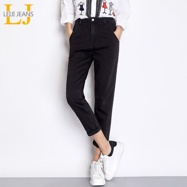 women's jeans leijijeans autumn casual style classic black plus size xl high waist full length cotton loose harem women 7356, Blue 
women's jeans leijijeans autumn casual style classic black plus size xl high waist full length cotton loose harem women 7356, Blue