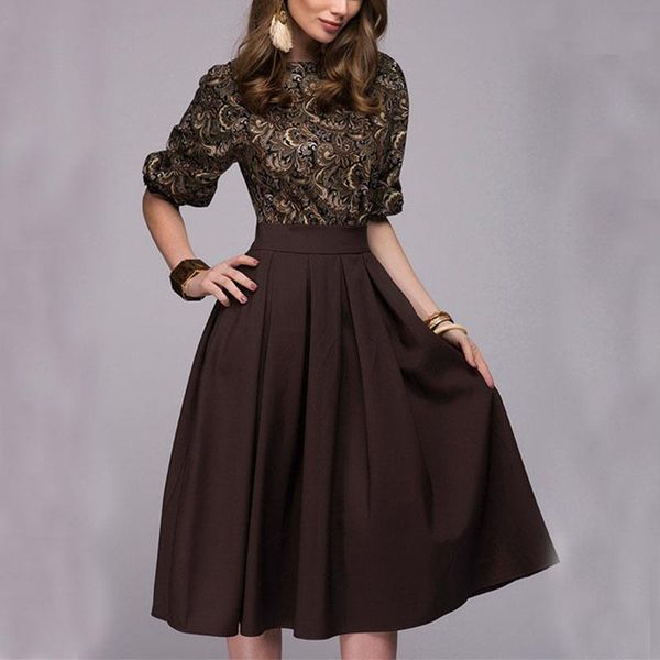 elegant dress spring womens and autumn women o neck 3 4 sleeve knee length with ruffles office vestidos, Black;gray
elegant dress spring womens and autumn women o neck 3 4 sleeve knee length with ruffles office vestidos, Black;gray