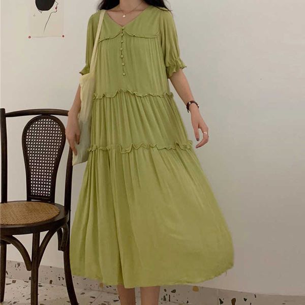 women's t-shirt maiden wind kawaii ruched women fresh acocado green v-neck casual loose midi long summer es plus size jurken zomer, White
women's t-shirt maiden wind kawaii ruched women fresh acocado green v-neck casual loose midi long summer es plus size jurken zomer, White