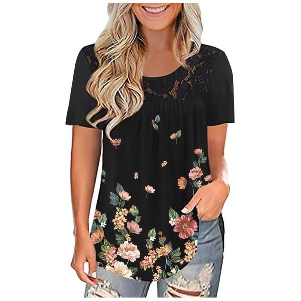 women's t-shirt lace patchwork women vintage floral print o-neck short sleeve summer loose plus size pullover camisetas, White
women's t-shirt lace patchwork women vintage floral print o-neck short sleeve summer loose plus size pullover camisetas, White