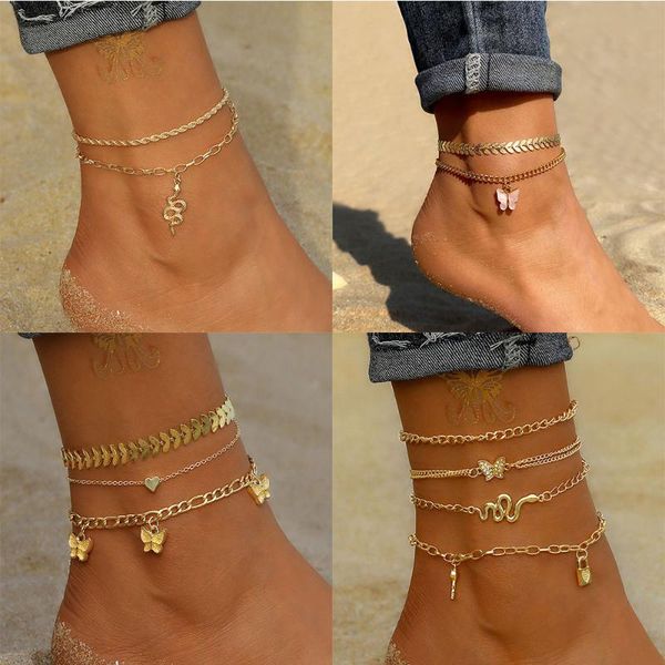 anklets 2021 boho handmade gold twist fishbone leaf chain crystal snake butterfly pendant beaded peace anklet sandy beach jewelry, Red;blue
anklets 2021 boho handmade gold twist fishbone leaf chain crystal snake butterfly pendant beaded peace anklet sandy beach jewelry, Red;blue