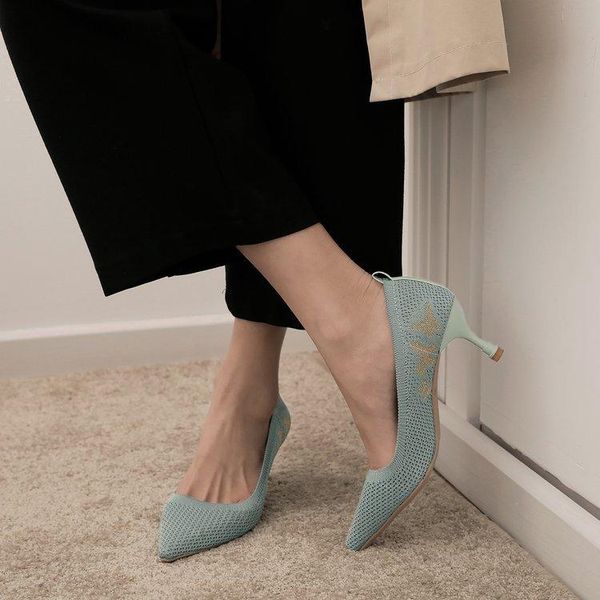 dress shoes spring women pumps knitted fabric breathable pointed toe high heel office&career elegant fashion thin, Black
dress shoes spring women pumps knitted fabric breathable pointed toe high heel office&career elegant fashion thin, Black