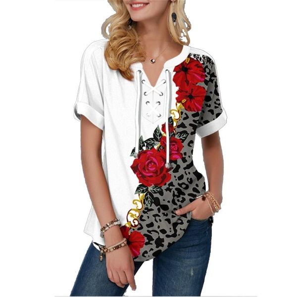 plus size women clothing short sleeve t-shirts fashion flower print bandage v-neck summer tee loose casual lady 2021 t-shirt women's, White
plus size women clothing short sleeve t-shirts fashion flower print bandage v-neck summer tee loose casual lady 2021 t-shirt women's, White