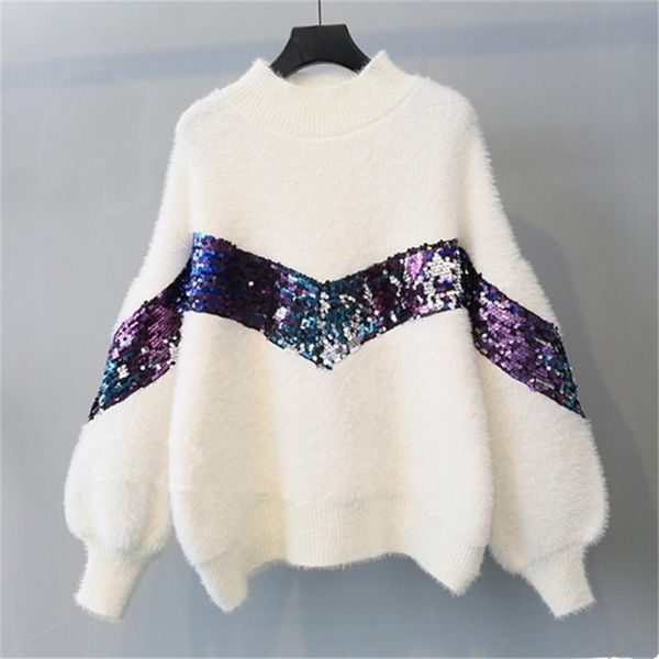 women's sweaters s women autumn spring mohair sweater and pullovers casual loose female pullover crew neck sequin warm korean, White;black
women's sweaters s women autumn spring mohair sweater and pullovers casual loose female pullover crew neck sequin warm korean, White;black