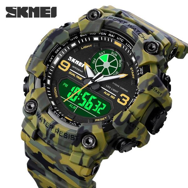 

wristwatches sports watches men male clock 5atm dive swim fashion digital watch military multifunctional relogio masculino skmei, Slivery;brown