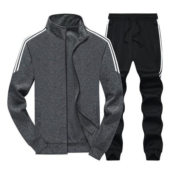 men's tracksuits sports casual men sets korean style zipper slim fit fashion solid color polyester 2 piece set sudaderas hombre suit ec, Gray
men's tracksuits sports casual men sets korean style zipper slim fit fashion solid color polyester 2 piece set sudaderas hombre suit ec, Gray