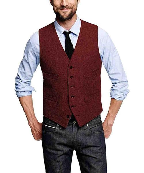 men's vests groom attire for wedding groomsmen wool herringbone tweed slim fit mens suit vest farm prom dress waistcoat 8 colors, Black;white
men's vests groom attire for wedding groomsmen wool herringbone tweed slim fit mens suit vest farm prom dress waistcoat 8 colors, Black;white