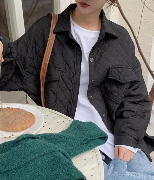 women's jackets chic vintage diamond pattern padded jacket for women winter streetwear long sleeve quilted lady elegant outwear, Black;brown
women's jackets chic vintage diamond pattern padded jacket for women winter streetwear long sleeve quilted lady elegant outwear, Black;brown