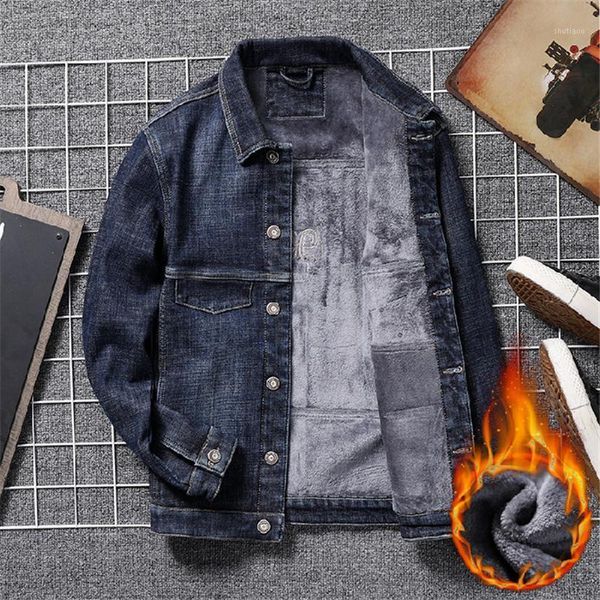 men's jackets drop warm fleece thicken denim jacket plus velvet slim embroidery printed jean parka overcoat youth fashion, Black;brown
men's jackets drop warm fleece thicken denim jacket plus velvet slim embroidery printed jean parka overcoat youth fashion, Black;brown