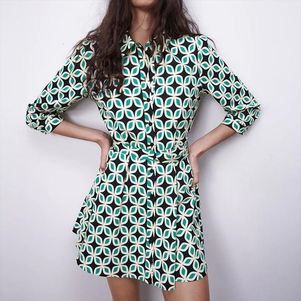 chic fashion button up women dress draped midi shirt casual three quarter geometric printing female dresses vestidos, Black;gray
chic fashion button up women dress draped midi shirt casual three quarter geometric printing female dresses vestidos, Black;gray