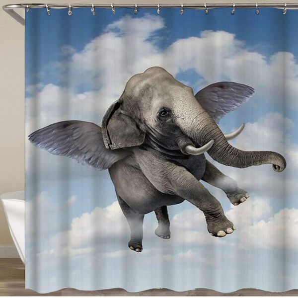 shower curtain,funny elephant flying in the sky,polyester fabric waterproof bath curtains hooks included - 72 x 72 inches
shower curtain,funny elephant flying in the sky,polyester fabric waterproof bath curtains hooks included - 72 x 72 inches