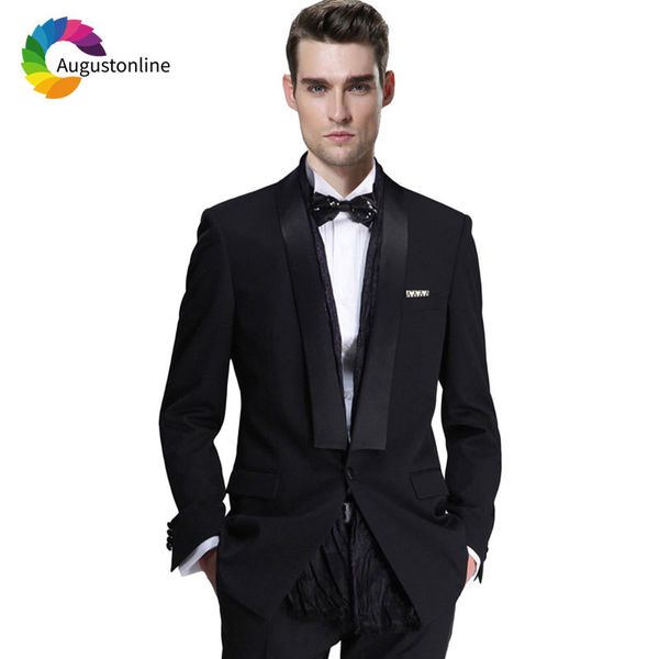 men's suits & blazers slim fit groom tuxedo classic black wedding men shawl lapel 3piece custom made costume homme man blazer tern, White;black
men's suits & blazers slim fit groom tuxedo classic black wedding men shawl lapel 3piece custom made costume homme man blazer tern, White;black