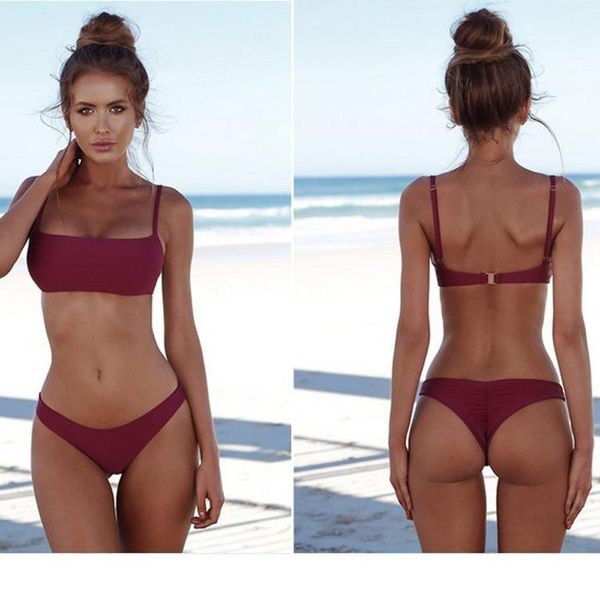 women's swimwear split strap solid color bikini 2 piece set women 2021 bathing suit pink swimsuit string high waisted, White;black
women's swimwear split strap solid color bikini 2 piece set women 2021 bathing suit pink swimsuit string high waisted, White;black
