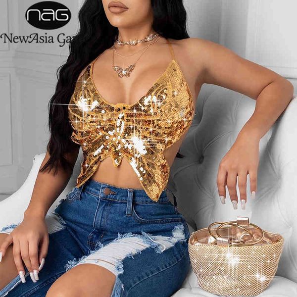 newasia sequins crop women summer cross shoulder strap backless deep v-neck tank multicolored gloss party 210413, White
newasia sequins crop women summer cross shoulder strap backless deep v-neck tank multicolored gloss party 210413, White