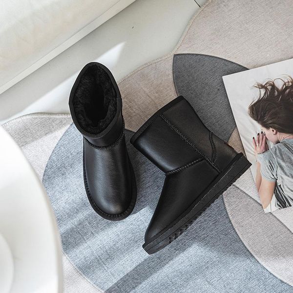 boots fashion leather upper women winter warm waterproof snow plush lining for ladies no-slip casual footwear, Black
boots fashion leather upper women winter warm waterproof snow plush lining for ladies no-slip casual footwear, Black